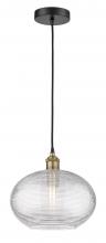 Innovations Lighting 616-1P-BAB-G555-12CL - Ithaca - 1 Light - 12 inch - Black Antique Brass - Cord hung - Mini Pendant