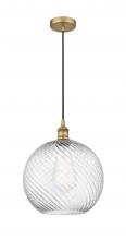 Innovations Lighting 616-1P-BB-G1214-12 - Athens Twisted Swirl - 1 Light - 12 inch - Brushed Brass - Cord hung - Mini Pendant