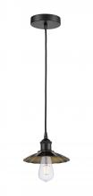 Innovations Lighting 616-1P-BK-M17-BK - Scallop - 1 Light - 8 inch - Matte Black - Cord Hung - Mini Pendant