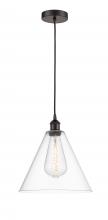 Innovations Lighting 616-1P-OB-GBC-122 - Berkshire - 1 Light - 12 inch - Oil Rubbed Bronze - Cord hung - Mini Pendant