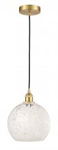 Innovations Lighting 616-1P-SG-G1216-10WM - White Mouchette - 1 Light - 10 inch - Satin Gold - Cord Hung - Mini Pendant