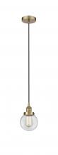 Innovations Lighting 616-1PH-AB-G202-6 - Beacon - 1 Light - 6 inch - Antique Brass - Cord hung - Mini Pendant