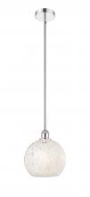 Innovations Lighting 616-1S-PC-G1216-10WM - White Mouchette - 1 Light - 10 inch - Polished Chrome - Stem Hung - Mini Pendant