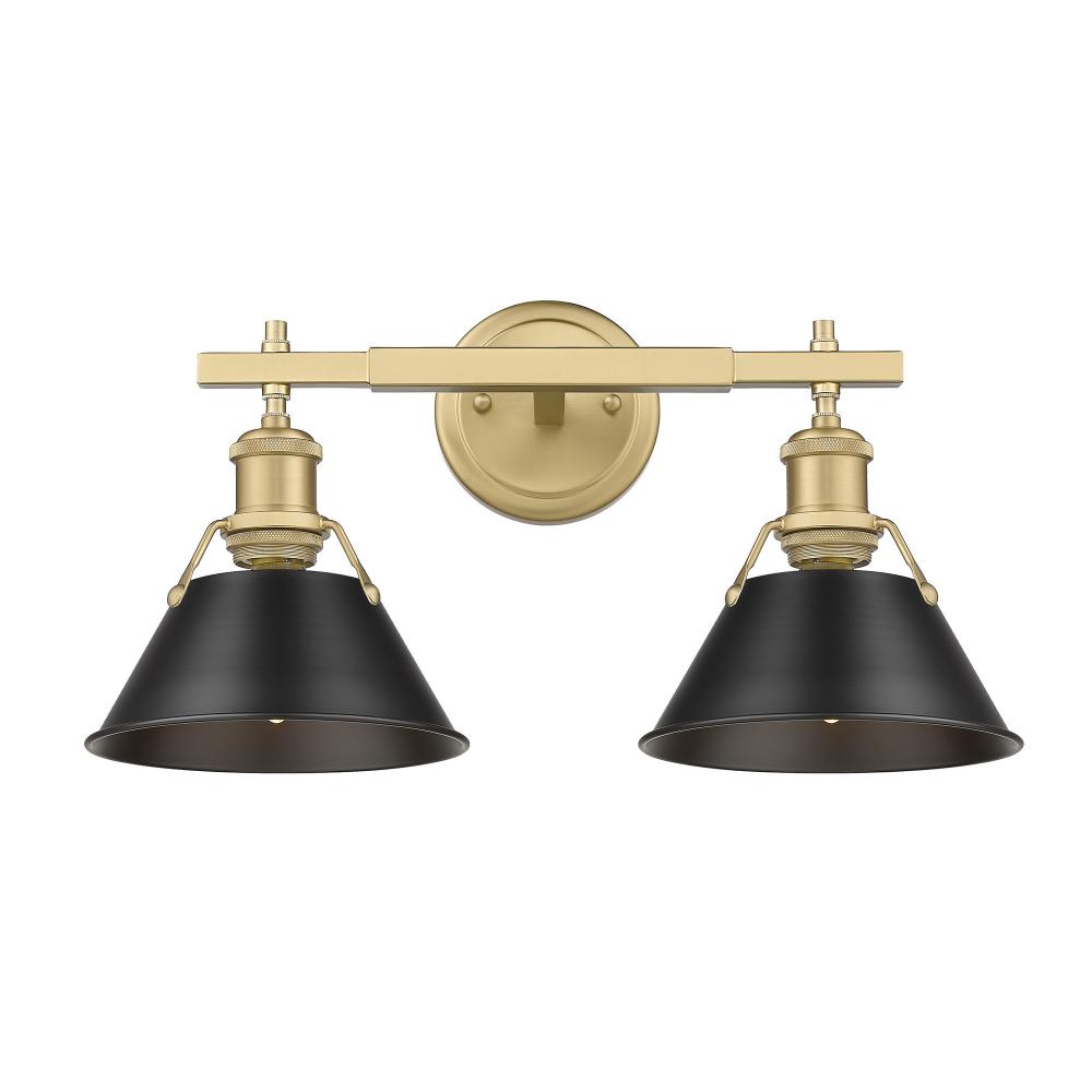 Orwell 2-Light Vanity Light in Brushed Champagne Bronze with Matte Black