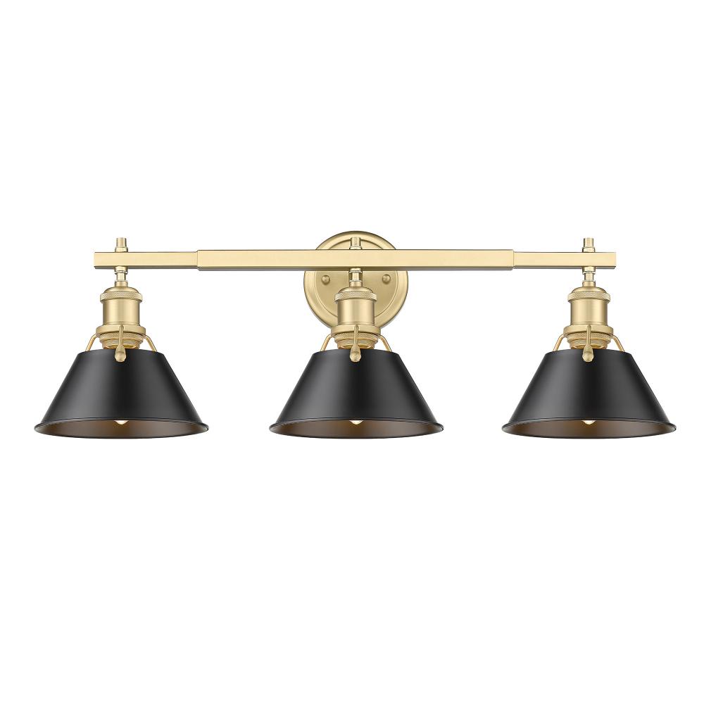 Orwell 3-Light Vanity Light in Brushed Champagne Bronze with Matte Black