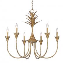 Golden 0846-6 HG - Lillianne HG 6 Light Chandelier in Heirloom Gold