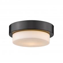 Golden 1270-09 BLK - Multi-Family 9" Flush Mount in Matte Black with Opal Glass