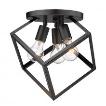 Golden 2086-3SF BLK - Cassio 3 Light Semi-Flush in Matte Black