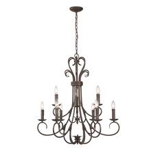 Golden 8606-CN9 RBZ - Homestead 2 Tier - 9 Light Candelabra Chandelier in Rubbed Bronze with Drip Candlesticks