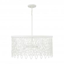 Capital 352941WE - 4-Light Lasercut Metal Pendant in Matte White Modern Motif