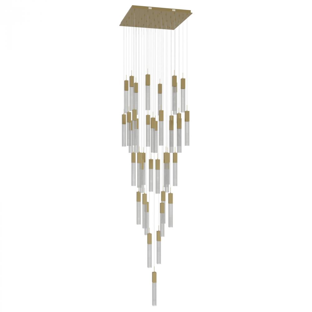 The Original Glacier Snow Avenue Collection Brushed Brass 41 Light Pendant Fixture