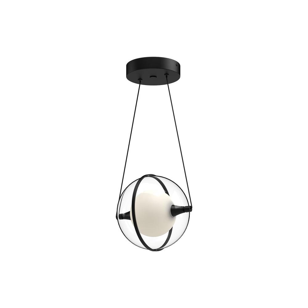 Aries 8-in Black LED Pendant