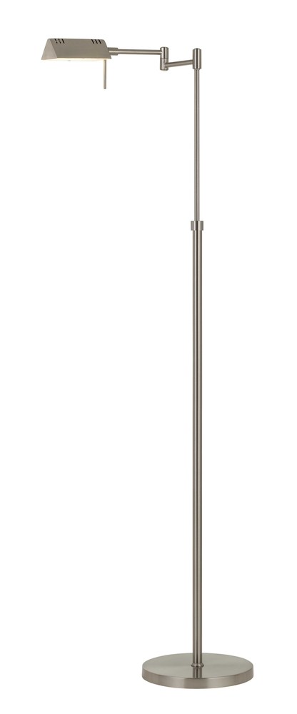 58.5" Height Metal Floor Lamp in Brushed Steel Finish