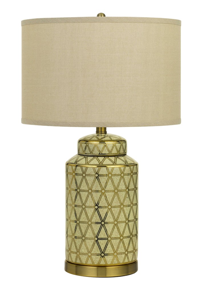 24.5" Height Ceramic Table Lamp in Antique Gold Finish