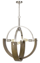 CAL Lighting FX-3741-4 - 60W X 4 Rauma Metal/Wood Chandelier (Edison Bulbs Are Not included)