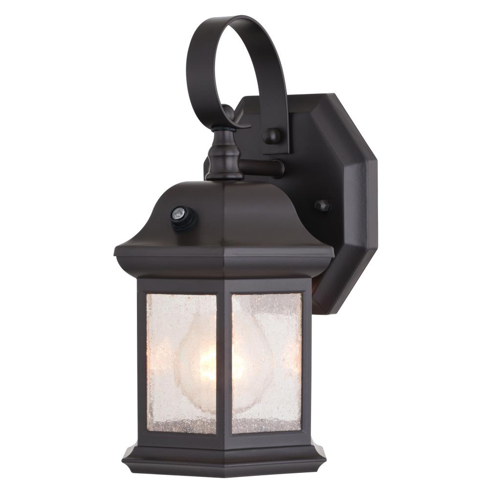 Wellington 6-in. Dusk to Dawn Outdoor Wall Light Medium Bronze