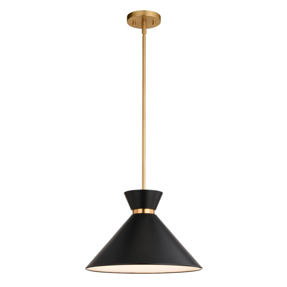 Racine 15-in 1 Light Pendant Matte Black and Natural Brass