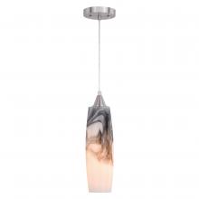 Vaxcel International P0326 - Milano 4.25 in. W Mini Pendant Satin Nickel London Fog Glass