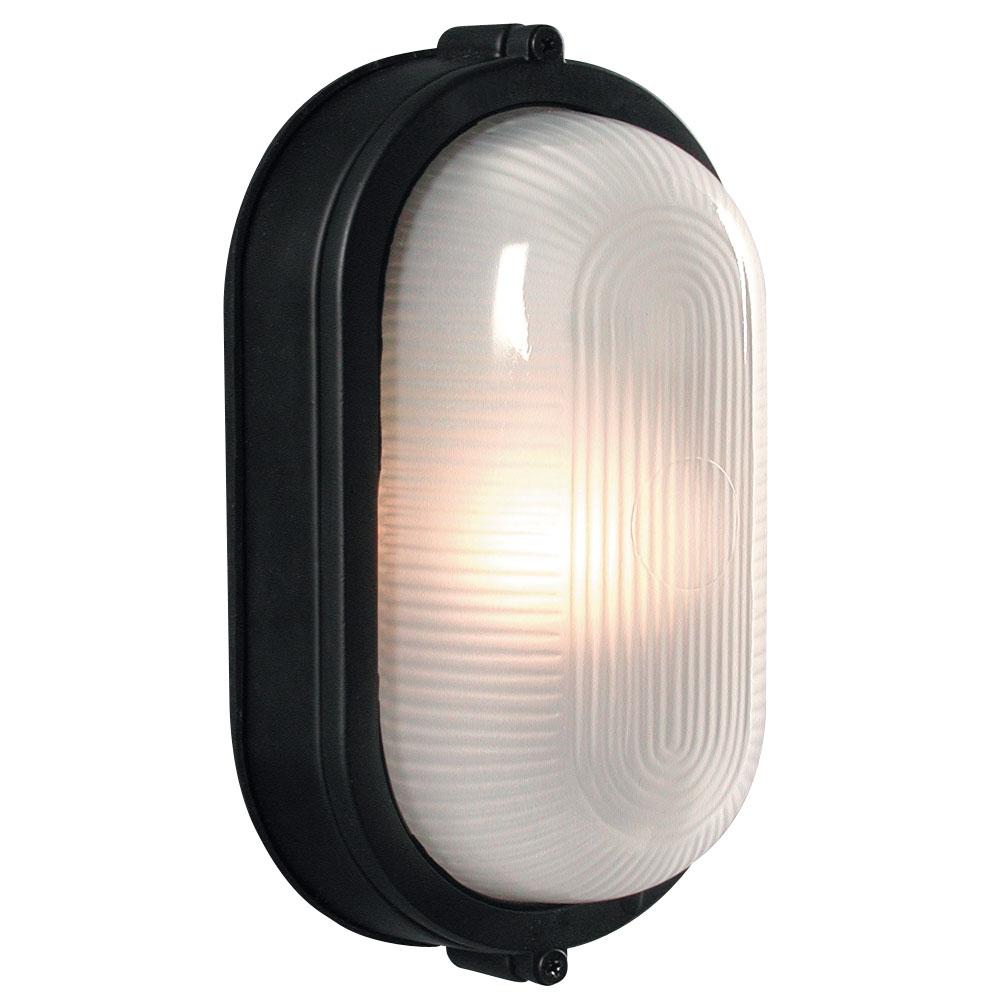 LED Outdoor Cast Aluminum Marine Light - in Black finish with Frosted Glass (Wall or Ceiling Mount)