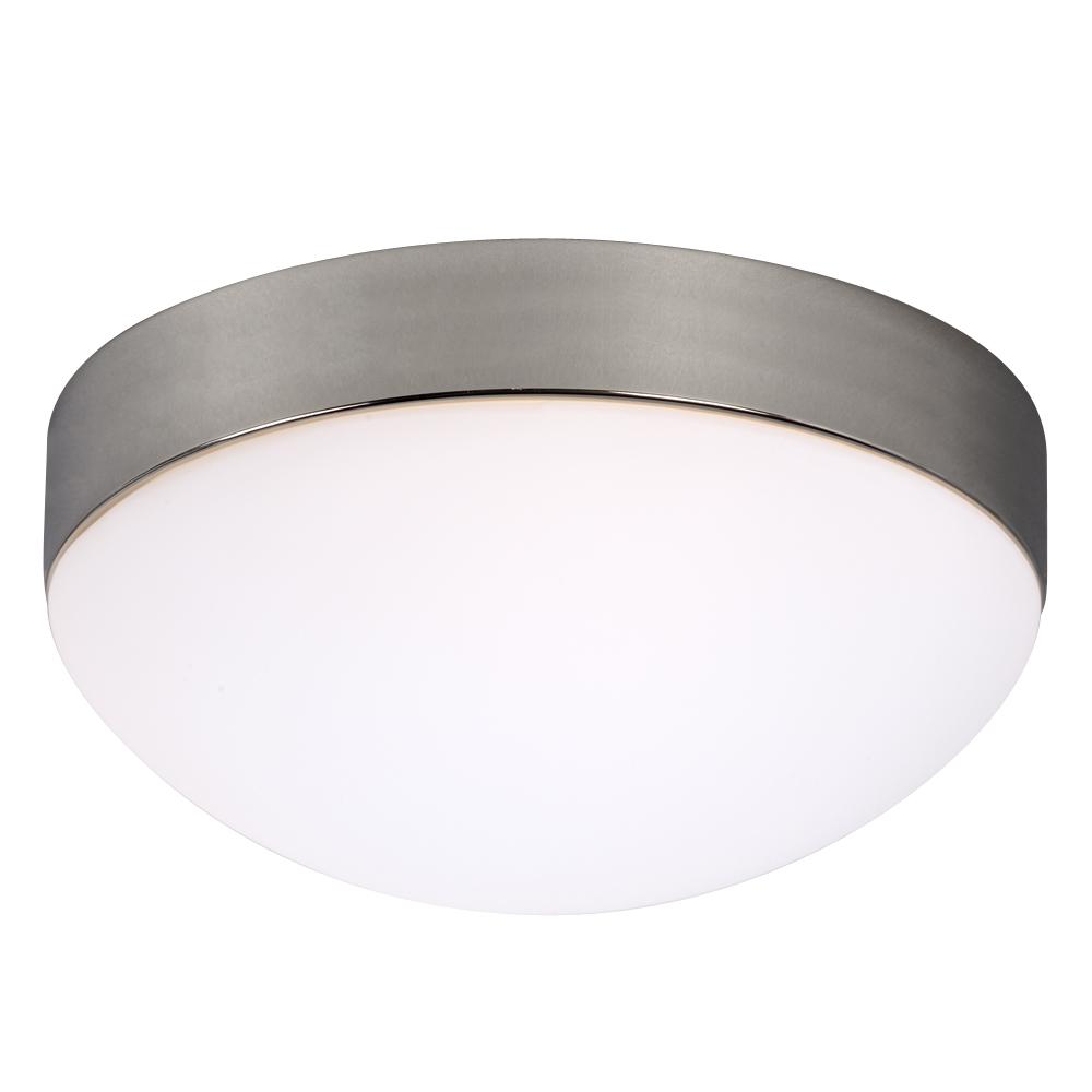 2-Light Flush Mount - Chrome with Satin White Glass