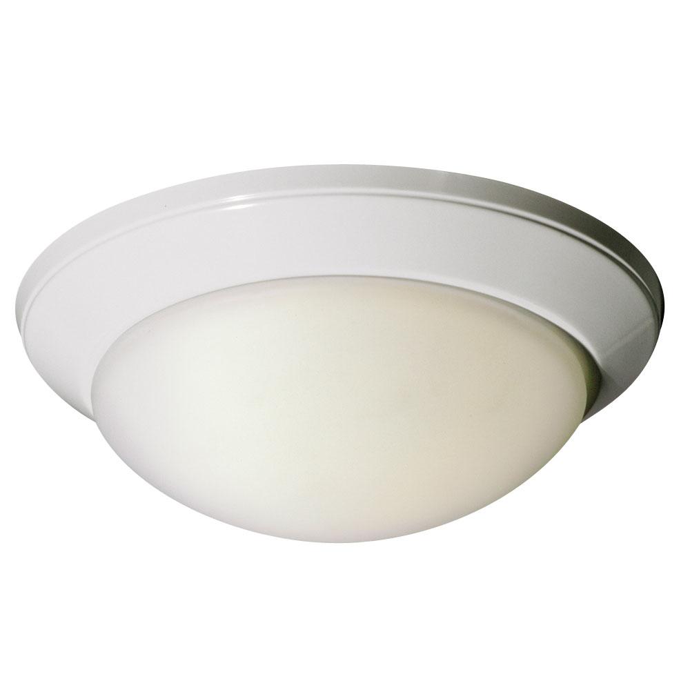 Flush Mount Ceiling Light - in White finish with White Glass