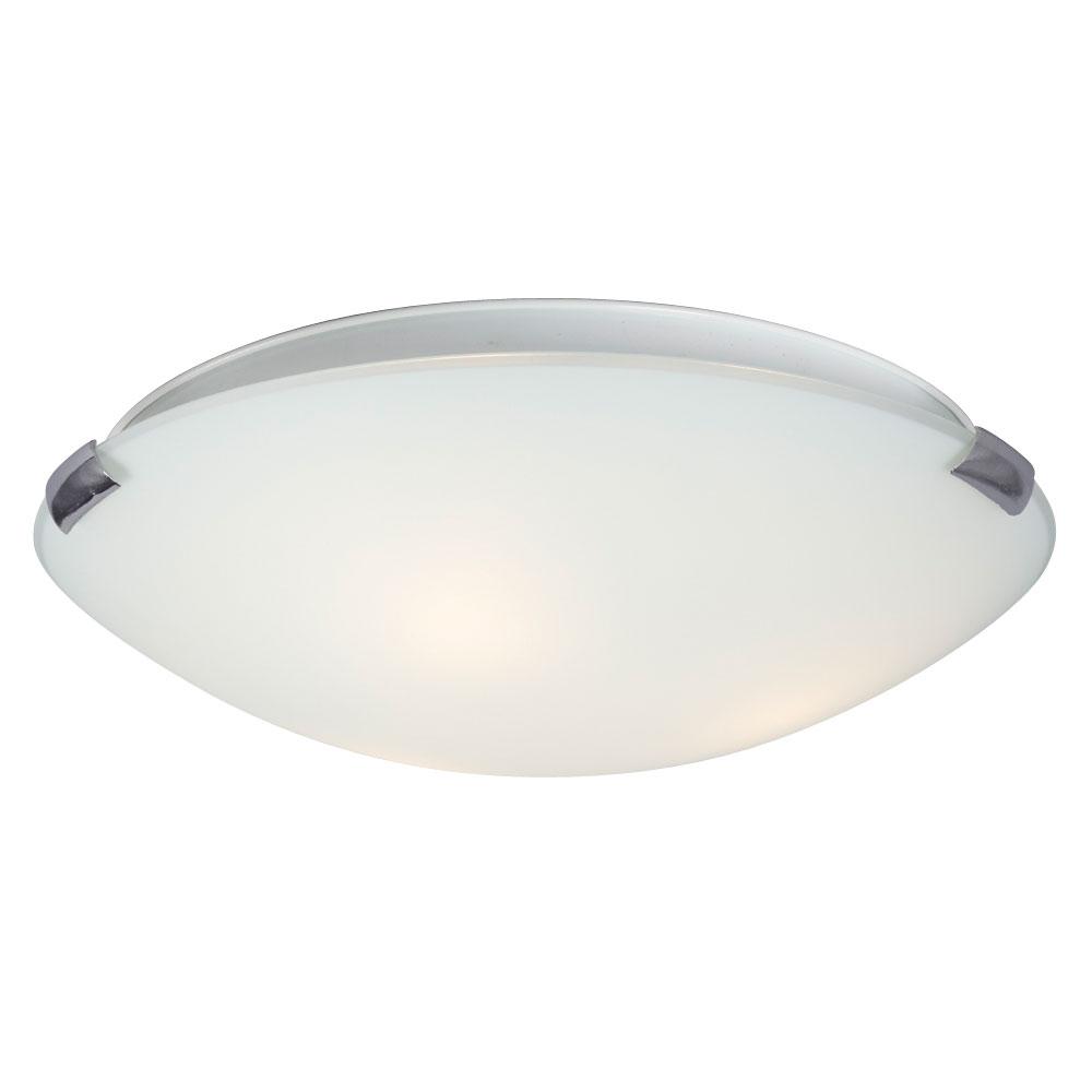 LED Flush Mount Ceiling Light - in Polished Chrome finish with White Glass