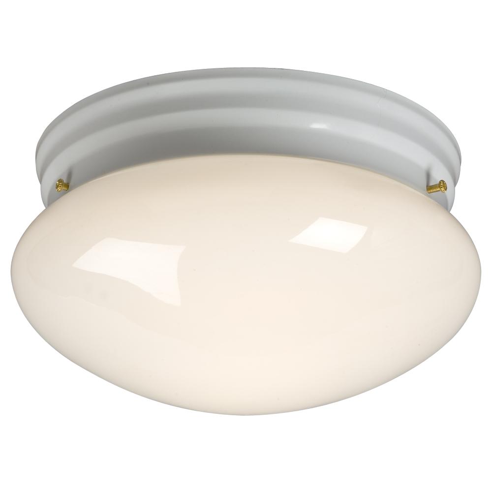 Utility Flush Mount - White w/ White Glass