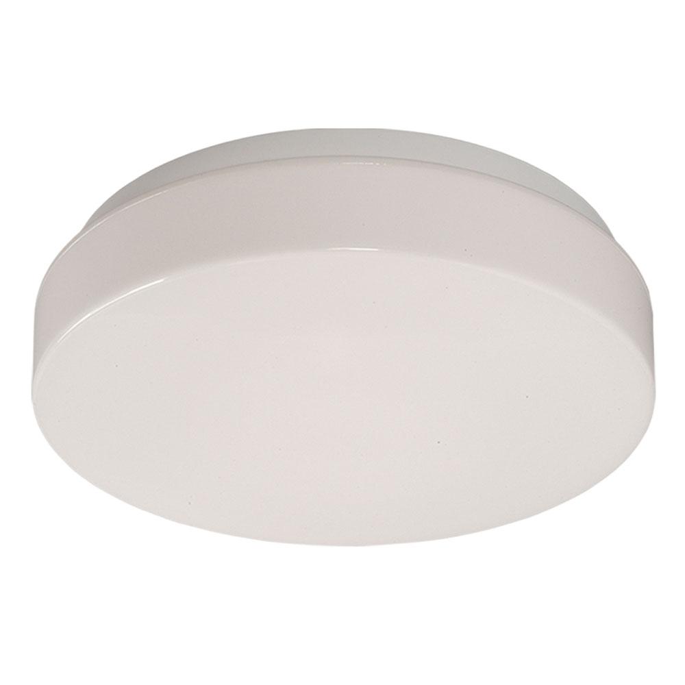 LED Flush Mount Ceiling Light or Wall Mount Fixture - in White finish with White Acrylic Lens