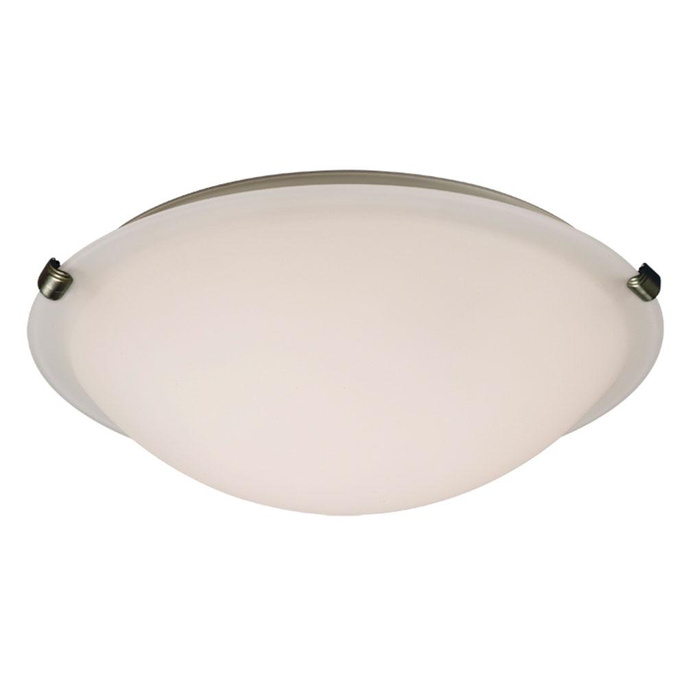 LED Flush Mount Ceiling Light - in Pewter finish with White Glass