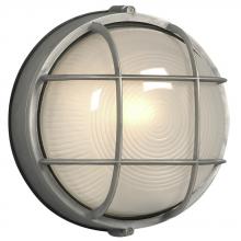 Galaxy Lighting 305011SA - Cast Aluminum Marine Light with Guard - Satin Aluminum w/ Frosted Glass