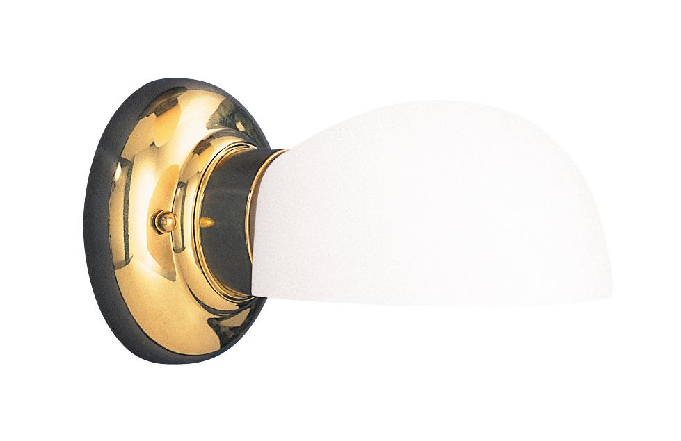 One Light Polished Brass Wall Light