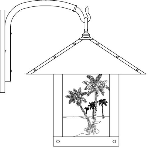 16" timber ridge wall bracket with palm tree  filigree