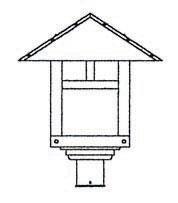 Arroyo Craftsman EP-16AAM-BZ - 16" evergreen post mount with classic arch overlay