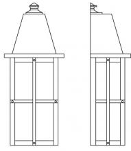 Arroyo Craftsman HW-8LF-RC - 8" hartford long body flush wall mount