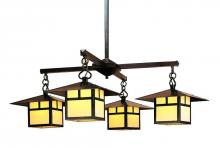 Arroyo Craftsman MCH-12/4CLOF-BZ - 12" monterey 4 light chandelier with cloud lift overlay