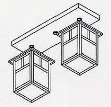 Arroyo Craftsman MCM-5/2TWO-RC - 5" mission 2 light ceiling mount with T-bar overlay