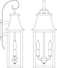 Arroyo Craftsman ORB-8RM-AC - 8" orpington wall mount