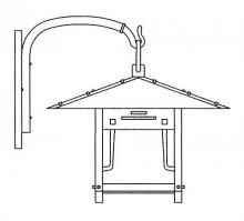 Arroyo Craftsman PDB-17GRC-BK - 17" pagoda wall bracket