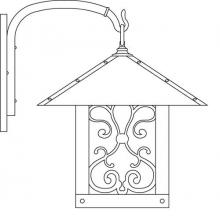 Arroyo Craftsman TRB-16ASWO-RC - 16" timber ridge wall bracket with ashbury  filigree