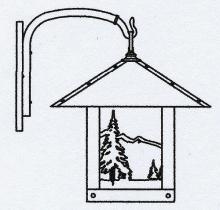 Arroyo Craftsman TRB-16MNGW-MB - 16" timber ridge wall bracket with mountain filigree