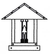 Arroyo Craftsman TRC-12ARAM-RC - 12" timber ridge column mount with arrow filigree