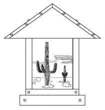 Arroyo Craftsman TRC-12CTAM-BK - 12" timber ridge column mount with cactus  filigree