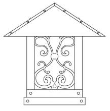 Arroyo Craftsman TRC-16ASAM-BZ - 16" timber ridge column mount with ashbury  filigree