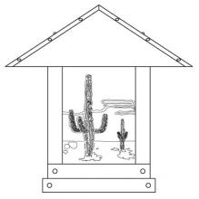 Arroyo Craftsman TRC-16CTAM-BK - 16" timber ridge column mount with cactus  filigree