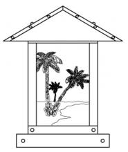 Arroyo Craftsman TRC-9PTF-S - 9" timber ridge column mount with palm tree filigree