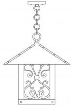 Arroyo Craftsman TRH-16ASF-P - 16" timber ridge pendant with ashbury  filigree