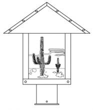 Arroyo Craftsman TRP-12CTAM-BK - 12" timber ridge post mount with cactus  filigree