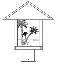 Arroyo Craftsman TRP-12PTAM-RC - 12" timber ridge post mount with palm tree  filigree