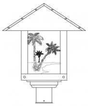 Arroyo Craftsman TRP-16PTF-P - 16" timber ridge post mount with palm tree  filigree