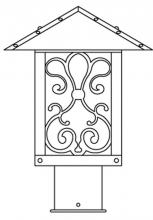 Arroyo Craftsman TRP-9ASWO-RC - 9" timber ridge post mount with ashbury  filigree